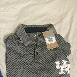 Nike Black and Gray Polo Shirt with UK Emblem